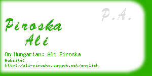 piroska ali business card